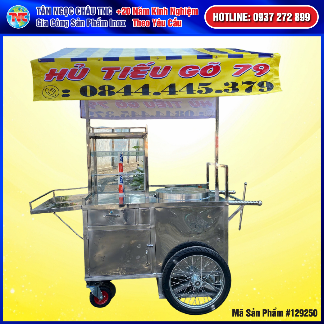 Xe Hủ Tiếu Inox Hàng Dày